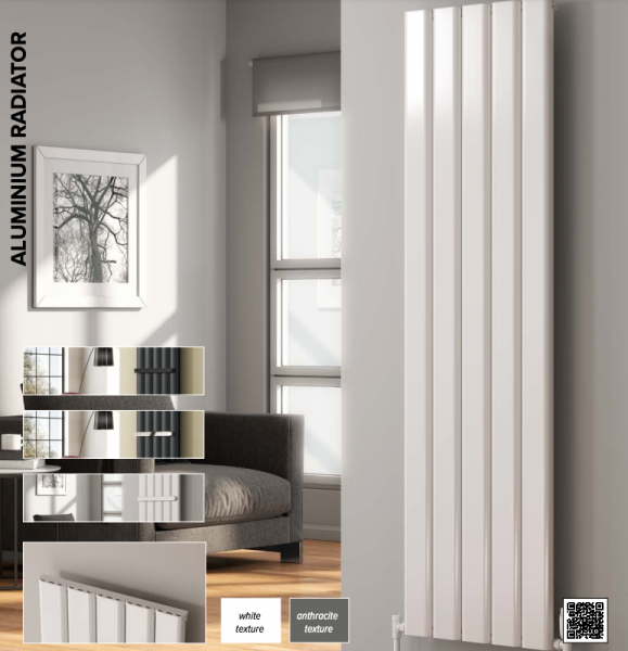 REINA Designe Vicari Vertical Aluminium Single Radiator